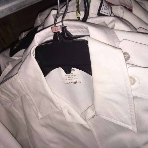 MENS ARMY SERVICE SHORT SLEEVE UNIFORM ASU DRESS BRIGHT WHITE SHIRT - Picture 4 of 4